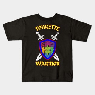 Tourette Warrior Puzzle Shield Kids T-Shirt